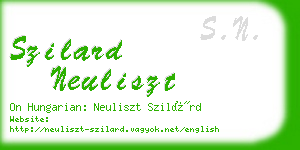 szilard neuliszt business card